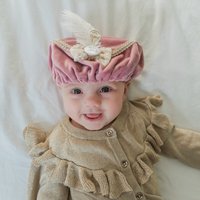 Luxe Pietenmuts | Roze velvet | Strik