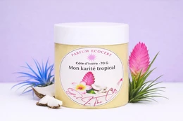  "Sunflower body butter with pink floral design, creamy texture, natural skincare product in jar packaging"