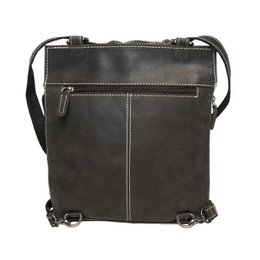 Rucksack Leder oder Umhängetasche Leder in 3 Farben - Rucksack Leder Anti-Diebstahl - Erweiterbar mit 2 seitlichen Reißverschlüssen