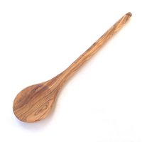 Cooking spoon with round handle, length 30 cm, made of olive wood