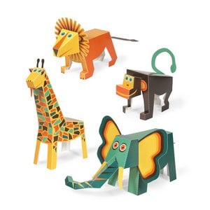 Papierspielzeug mit Dschungeltieren