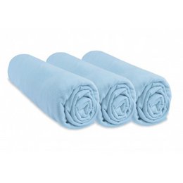 Set of 3 100% Cotton Jersey Fitted Sheets - 60x120cm