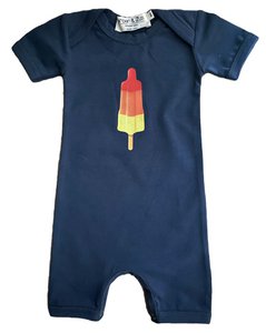 Baby romper rocket ice cream navy