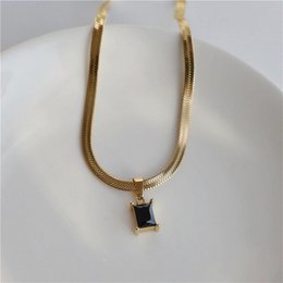 Cassidy - Snake Chain Crystal Charm Necklace