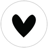 Muurcirkel hart zwart