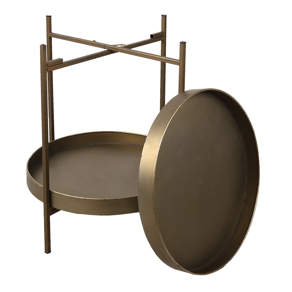 Bijzettafel Ø 52x60 cm Koperkleurig Metaal