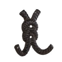 Wandhaak Rope Knot bruin metaal