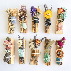 Palo Santo -bundel met edelstenen - Rookset voor bescherming en reiniging | 10 varianten