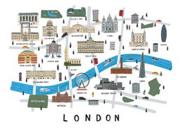 Impresión del mapa de Londres