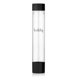 Matte black bottle for bubliq drink carbonator, made of durable material, suitable for kitchen appliances.