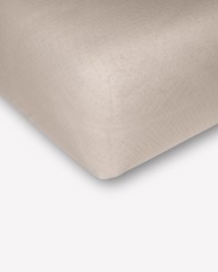 Musselin-Spannbettlaken "Eliane" • Stein