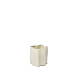 Grey hexagonal ceramic plant pot, modern minimalist design, small decorative planter