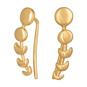 Ear clamps 925/- sterling silver gold-plated lunar cycle Luna
