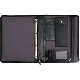 Læder skrivemappe venstrehåndet - Konferencemappe - Arbejdsbog Tablet Cover & Laptop Sleeve - Aftageligt ringbind A4