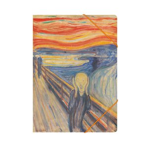 Paper file folder with elastic closure,A4, Munch, The scream