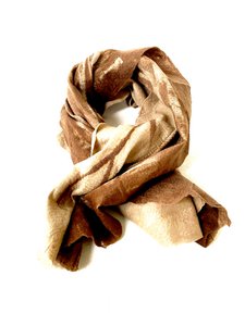 Scarf | Silk | Mernino wool | beige-brown | Handmade | Fair Trade | Nepal