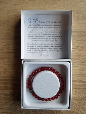 Ladies bracelet Carnelian with flower of life