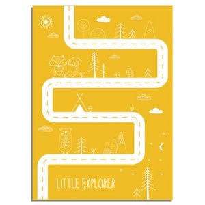 Little Explorer - Kinderkamer poster - Oker geel poster