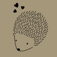 Gold paper poster - The hedgehog in love