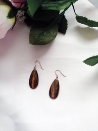 Boucles d'oreilles en argent sterling Tiger Eye, Tiger Eye Teardrops, Tiger Eye Drop Boucles d'oreilles, Boucles d'oreilles en pierres précieuses | par nlanlaVictory