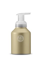 Aluminum bottle with foam pump in sand color, suitable for hand soap.