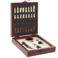 VINO SET 5 MDF INOX 15X17X4,5 AJEDREZ RC185247