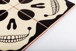 Selvklæbende vægmaleri 10 fliser, Skull