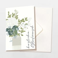 Vouwkaart felicitatievaas met bloemen, FSC gecertificeerd