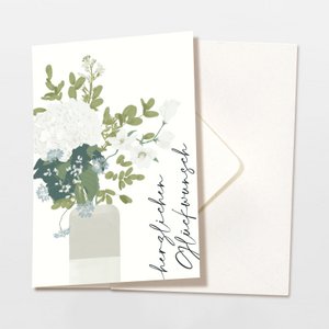 Klappkarte herzlichen Glückwunsch Vase mit Blumen, FSC zertifiziert