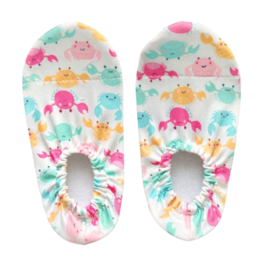  Colorful kids water shoes with cute crabs, jellyfish, starfish sea creatures print design.