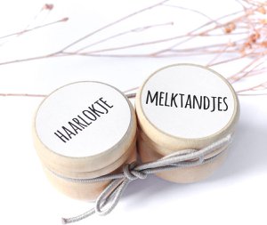 Bewaardoosje Melktandjes + Haarlokje (SET) | Wit