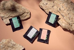 Tea sachets in a case of 100 pieces, featuring 4 different tea flavors.