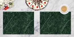 Noble Green Marble - Dækkeservietter | Premium vinyl dækkeservietter 44 x 32 cm - 4 stk