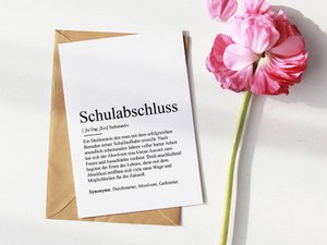 Definition "Graduation" greeting card