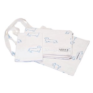 Blauw teckel beddengoed voor babybedjes