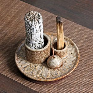 Keramische wierookkom voor Sage & Palo Santo - Meditatie & Rituelen | Roker