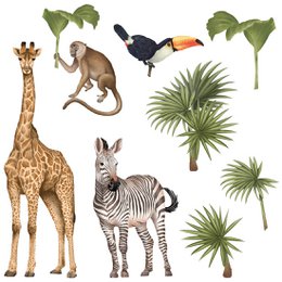 Etiqueta de la pared | Animales de Safari II