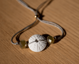 Faceted sea urchin aromatherapy bracelet
