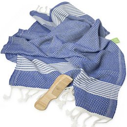 Soft, absorbent bathroom towel available in a variety of colors including dark blue, fresh mint, yellow, gray, lavender blue, nude, olive green, and watermelon red. Features a classic striped pattern.