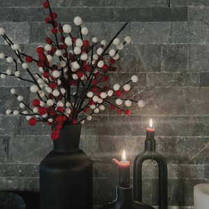 Set mit 3 weißen Beerenzweigen aus Filz – New Heidi