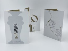 A5-Karte "LOVE" - Papiervase + Umschlag
