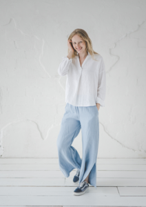Casual Linen Pants with the slit for Women