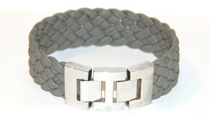 Herrenarmband geflochtenes Nappaleder breit Airforce