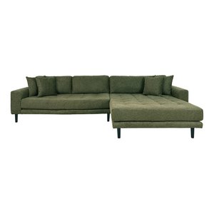 Lido Loungebank - Olijfgroen, Polyester/Schuim/Beuken, rechts gericht, 170-92x290x76 cm