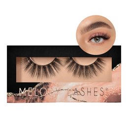 Dramatic, voluminous false eyelashes with a bold, glamorous look. The lashes feature a black band and long, wispy fibers for a striking eye-catching effect.