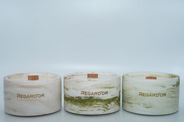 Handgefertigte Naturkerzen in Marmoroptik – groß