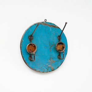 Coat rack 2 hooks made from recycled oil drums upcycling | different colors