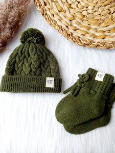 Merino baby hat green