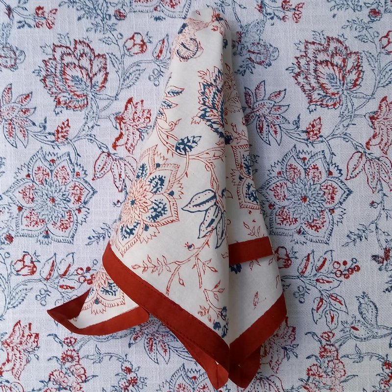 Tovagliolo 'Fiore' Rosso/Blu