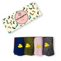 Pack of 4 Women's Lurex & Glittery Heart Socks I 35-41